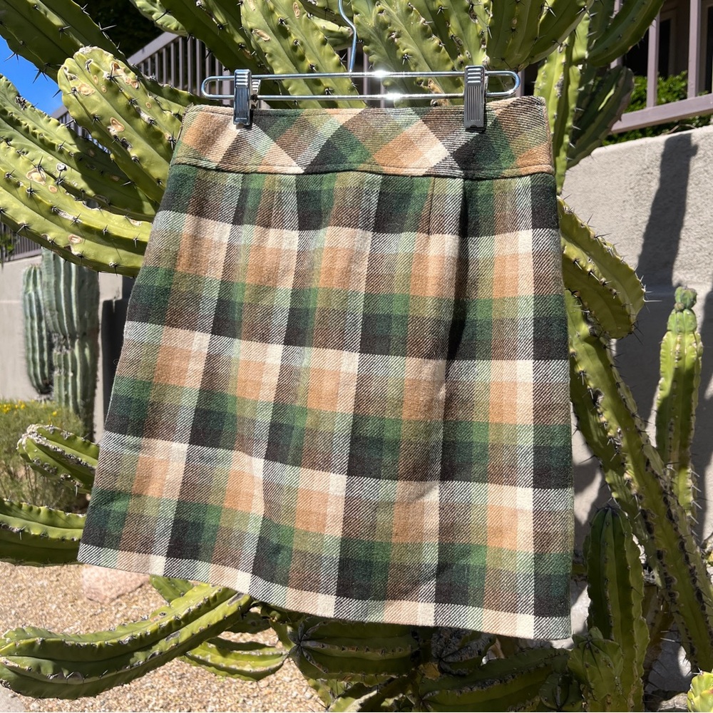 vintage LOFT wool plaid skirt